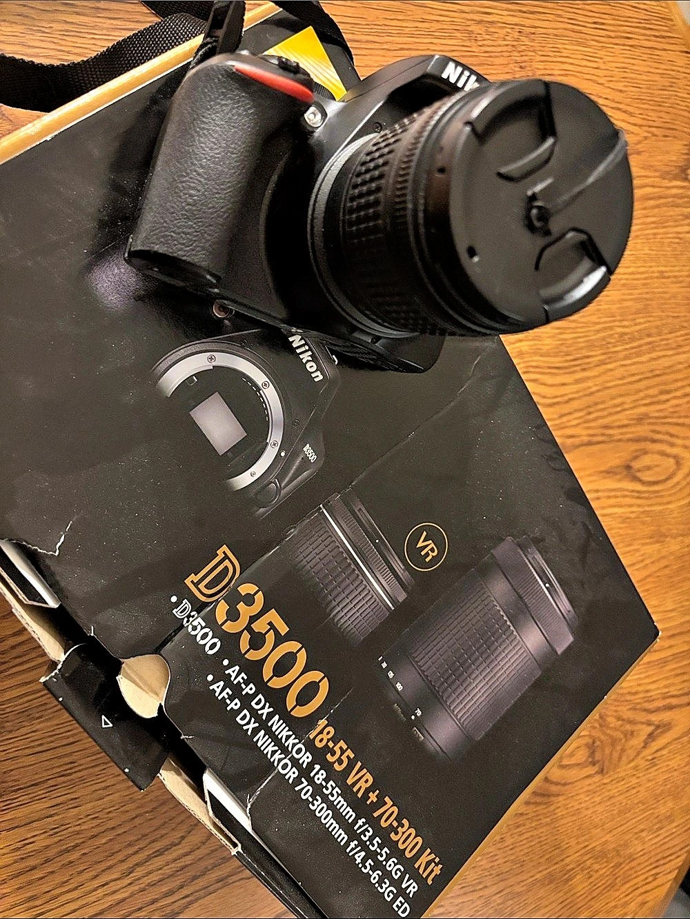 Nikon D3500 DSLR Camera 18-55mm and 70-300mm Double Zoom Kit DSLR Camera Black